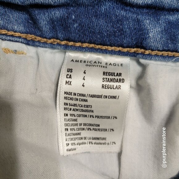American Eagle Jeans 4 R Jegging Super Hi Rise Next Level Stretch Medium Light - Picture 6 of 13